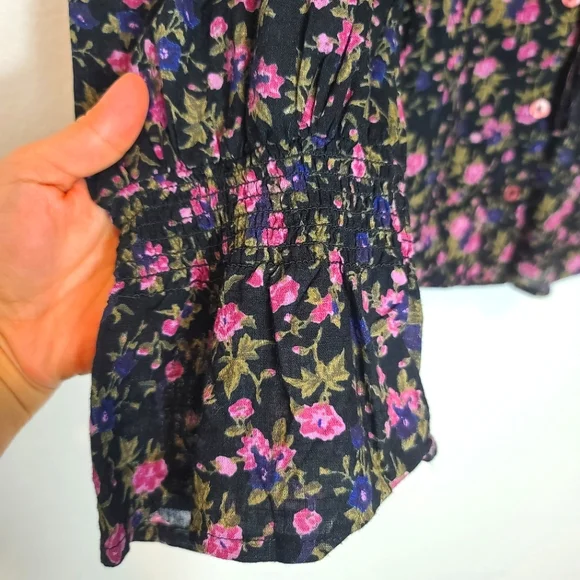 FREE PEOPLE Meant To Be Floral Print Prairie Cottagecore Boho Blouse Top - Picture 7 of 10